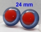 Preview: 1 Paar Sicherheitsaugen rote Pupille Iris Lightblue metallic