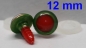 Preview: 1 Paar Sicherheitsaugen rote Pupille Iris Goldgreen metallic