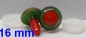 Preview: 1 Paar Sicherheitsaugen rote Pupille Iris Goldgreen metallic
