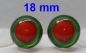 Preview: 1 Paar Sicherheitsaugen rote Pupille Iris Goldgreen metallic
