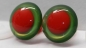 Preview: 1 Paar Sicherheitsaugen rote Pupille Iris Goldgreen metallic