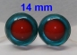 Preview: 1 Paar Sicherheitsaugen rote Pupille Iris Aquagreen metallic