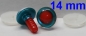Preview: 1 Paar Sicherheitsaugen rote Pupille Iris Aquagreen metallic