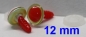 Preview: 1 Paar Sicherheitsaugen rote Pupille Iris Fluoyellow metallic