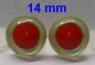 Preview: 1 Paar Sicherheitsaugen rote Pupille Iris Fluoyellow metallic