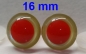 Preview: 1 Paar Sicherheitsaugen rote Pupille Iris Fluoyellow metallic