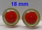 Preview: 1 Paar Sicherheitsaugen rote Pupille Iris Fluoyellow metallic