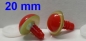 Preview: 1 Paar Sicherheitsaugen rote Pupille Iris Fluoyellow metallic