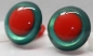 Preview: 1 Paar Sicherheitsaugen rote Pupille Iris Emeraldgreen metallic