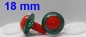 Preview: 1 Paar Sicherheitsaugen rote Pupille Iris Emeraldgreen metallic