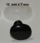 Preview: Sicherheitsnase 10 mm x 7 mm oval hart schwarz glänzend mit Sicherheitsscheibe