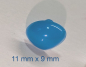 Preview: Sicherheitsnase dreieckig hart blau glänzend mit Sicherheitsscheibe 11 mm