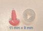 Preview: Sicherheitsnase dreieckig hart rosa glänzend mit Sicherheitsscheibe 11 mm 2