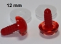 Preview: 1 Paar Sicherheitsaugen rote Pupille Iris transparent durchgefärbt rosa