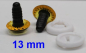 Preview: Sicherheitsaugen transparent durchgefärbt gelb Owl-Cut 13 mm 2