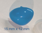 Preview: Sicherheitsnase dreieckig hart blau glänzend mit Sicherheitsscheibe 15 mm