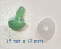 Preview: Sicherheitsnase dreieckig hart hellgrün mit Sicherheitsscheibe 15 mm 2