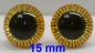 Preview: 1 Paar Sicherheitsaugen Owl-Cut transparent durchgefärbt gelb