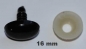 Preview: Sicherheitsnase 16 mm x 12 mm oval hart schwarz glänzend mit Sicherheitsscheibe