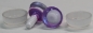 Preview: 1 Paar Sicherheitsaugen trapezoid pink blau Prisma Color 16 mm weiße Pupille