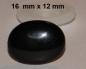 Preview: Sicherheitsnase 16 mm x 12 mm flach oval hart schwarz glänzend mit Sicherheitsscheibe