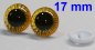 Preview: Sicherheitsaugen transparent durchgefärbt gelb Owl-Cut 17 mm