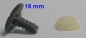 Preview: Sicherheitsnase 18 mm Katze hart grau mit Sicherheitsscheibe