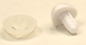 Preview: Sicherheitsnase dreieckig hart weiß mit Sicherheitsscheibe 18 mm