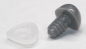 Preview: Sicherheitsnase 18 mm dreieckig hart grau mit Sicherheitsscheibe