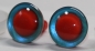 Preview: 1 Paar Sicherheitsaugen trapezoid grün blau Prisma Color 18 mm rote Pupille