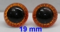 Preview: 1 Paar Sicherheitsaugen Owl-Cut transparent durchgefärbt orange