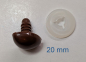 Preview: Sicherheitsnase dreieckig hart braun glänzend mit Sicherheitsscheibe 20 mm 2