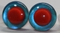 Preview: 1 Paar Sicherheitsaugen trapezoid grün blau Prisma Color 20 mm rote Pupille