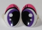 Preview: 1 Paar 20 mm x 30 mm Sicherheitsaugen Comic pink weiß lila schwarz