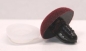 Preview: Sicherheitsnase dreieckig beflockt weinrot 22 mm x 17 mm mit Sicherheitsscheibe