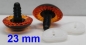 Preview: 1 Paar Sicherheitsaugen Owl-Cut transparent durchgefärbt orange