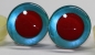 Preview: 1 Paar Sicherheitsaugen trapezoid grün blau Prisma Color 25 mm rote Pupille