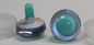 Preview: 1 Paar Sicherheitsaugen trapezoid perlmutt blau Prisma Color 25 mm türkise Pupille