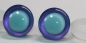 Preview: 1 Paar Sicherheitsaugen trapezoid purpur blau Prisma Color 25 mm türkise Pupille