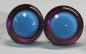 Preview: 1 Paar Sicherheitsaugen trapezoid weinrot violett Prisma Color 25 mm blaue Pupille