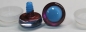 Preview: 1 Paar Sicherheitsaugen trapezoid weinrot violett Prisma Color 25 mm blaue Pupille