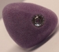Preview: Sicherheitsnase dreieckig beflockt Flieder 27 mm mit Glitzerstein und Sicherheitsscheibe
