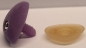 Preview: Sicherheitsnase dreieckig beflockt Flieder 27 mm mit Glitzerstein und Sicherheitsscheibe