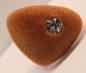 Preview: Sicherheitsnase dreieckig beflockt Braun 27 mm mit Glitzerstein und Sicherheitsscheibe