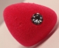Preview: Sicherheitsnase dreieckig beflockt Pink 27 mm mit Glitzerstein und Sicherheitsscheibe