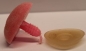 Preview: Sicherheitsnase dreieckig beflockt Rosa 27 mm mit Glitzerstein und Sicherheitsscheibe