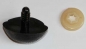 Preview: Sicherheitsnase 28 mm x 18 mm Hund hart schwarz glänzend mit Sicherheitsscheibe
