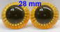 Preview: Sicherheitsaugen transparent durchgefärbt gelb Owl-Cut 28 mm