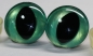 Preview: 1 Paar Sicherheitsaugen trapezoid grün metallic 30 mm Katze Drache