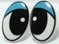 Preview: 1 Paar 20 mm x 30 mm Sicherheitsaugen Comic weiß schwarz blau